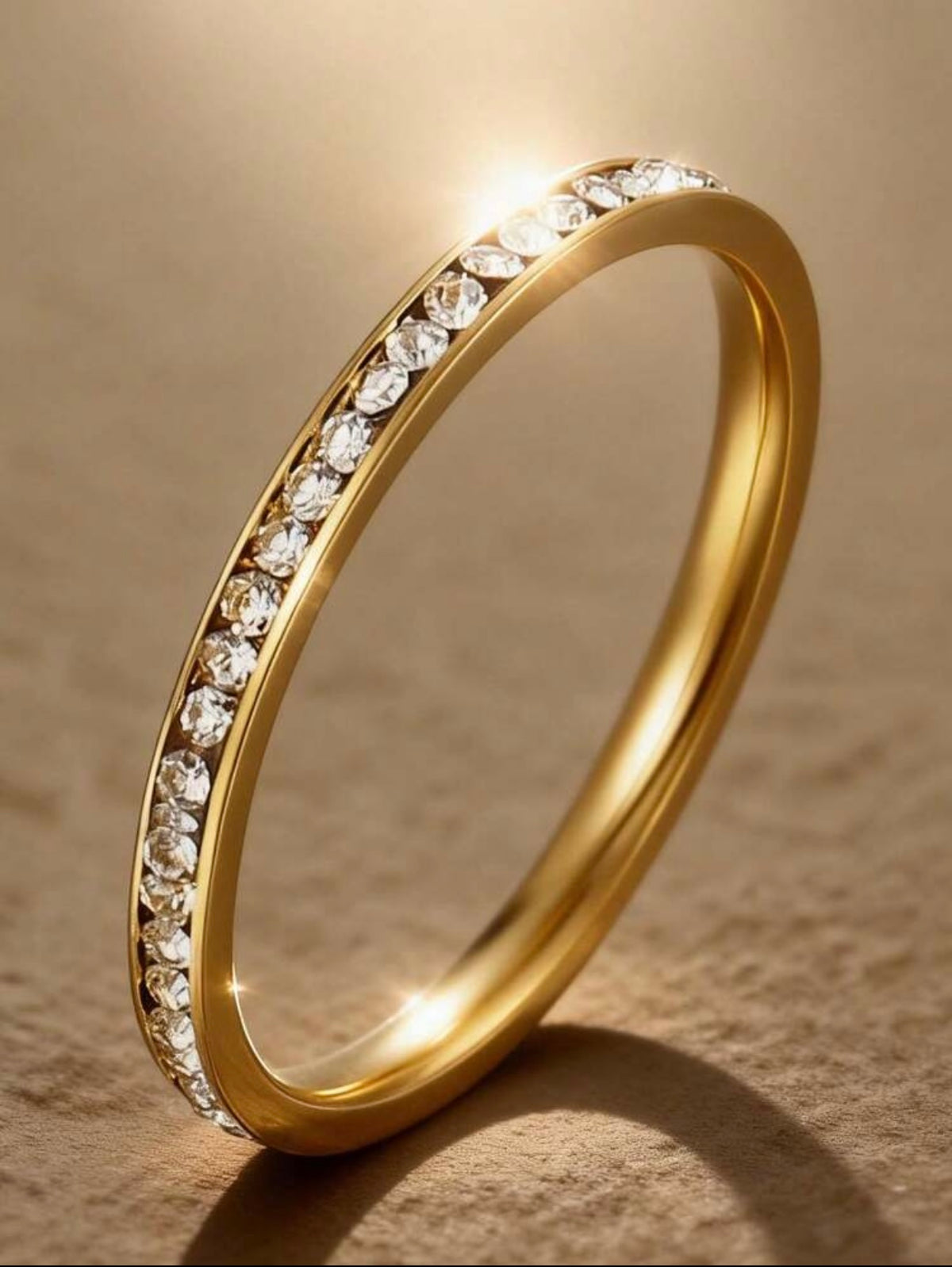 Golden Crystal Band Ring