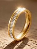 Golden Crystal Eternity Ring