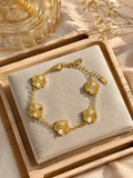 Golden Clover Charm Bracelet