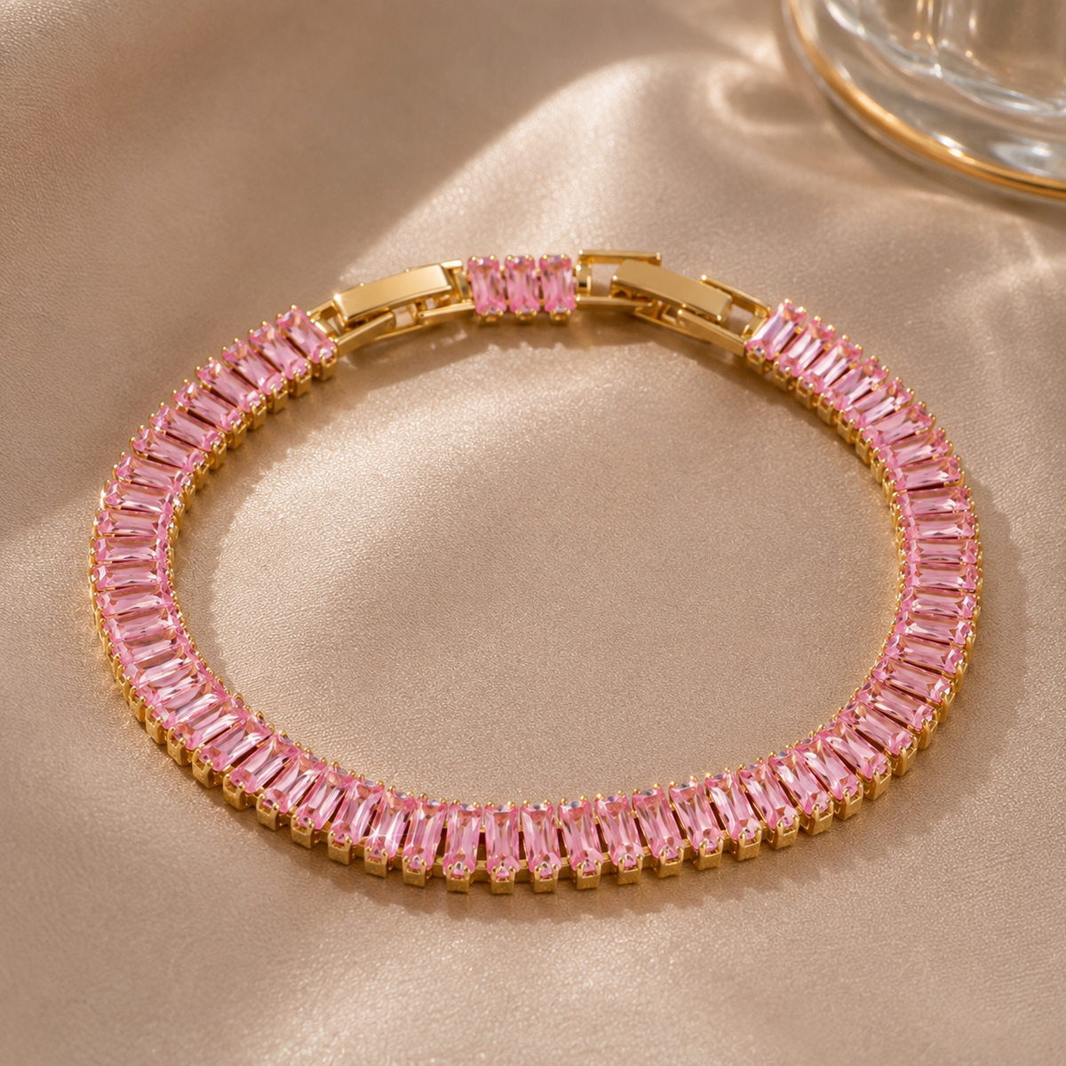 Pink Blush Baguette Bracelet