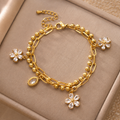 Golden Blossom Charm Bracelet