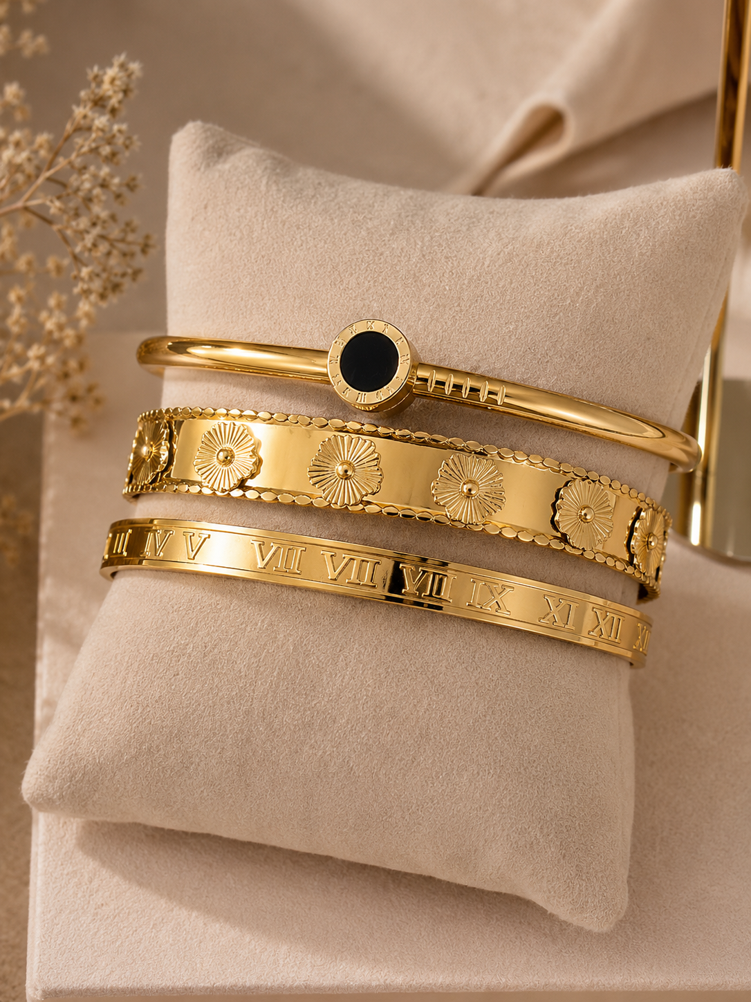Golden Trio Bracelet Set