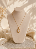 Golden Pearl Pendant Necklace