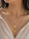3-layer gold necklace set