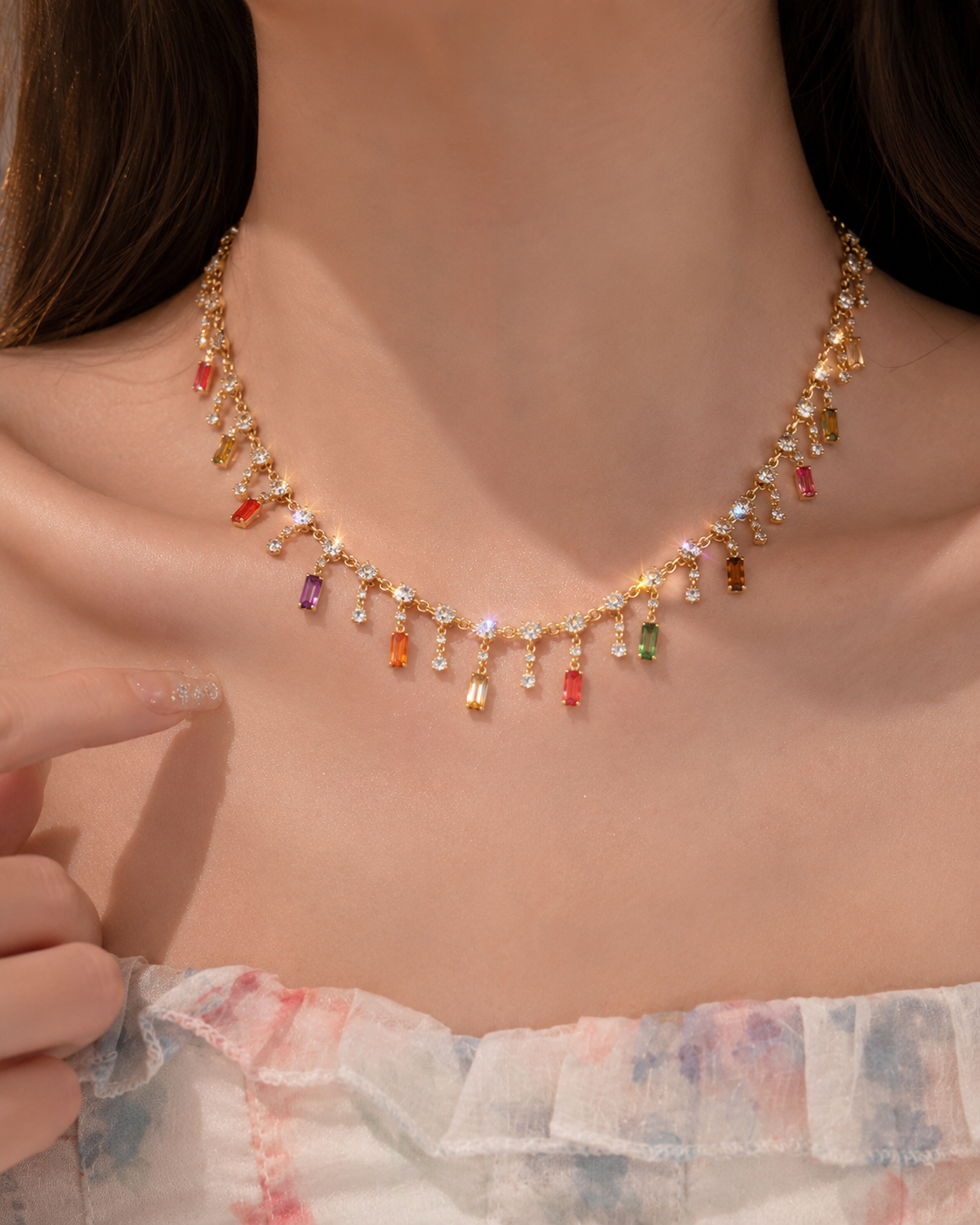 ✨ Rainbow Crystal Choker